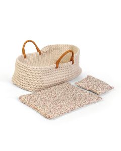 Doll Knitted Basket and Bedding Set