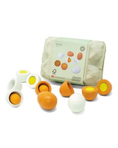 Wooden Eggs in Tray