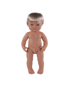 Anatomically Correct Baby Doll Caucasian Boy Blonde 38cm