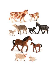 Farm Animals with Babies Set of 10