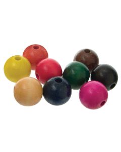 Beads Wooden 25mm Assorted
