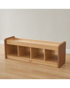 Soft Edge Toddler Mirrored Back 4 Compartment Shelving Unit 1200L x 430H