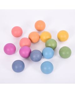 TickiT Rainbow Wooden 50mm Balls Pk 14