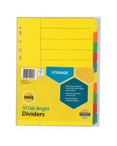 Dividers Manilla Bright 10 Tab A4