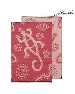 Sand Goanna Aboriginal Design Mat 1.8 x 2.7m Outback Reds