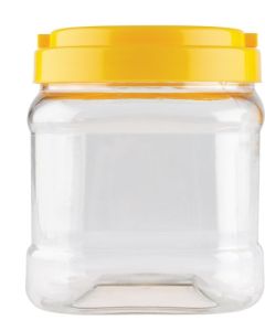 Clear Jar with yellow screw cap