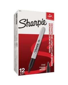 Sharpie Fine Marker Permanent Black Box of 12