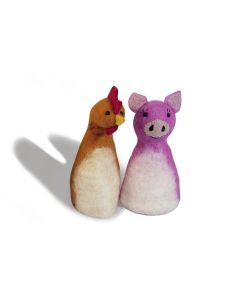Felt Hand Puppet Pig and Chook