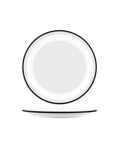 Jab Vintage Black Rim Melamine Round Plate 265mm Set of 6