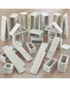 Giant Outdoor Wooden Hollow Blocks Set of 30