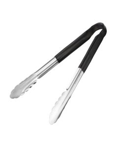 Hygiplas Colour Coded Black Serving Tongs 300mm