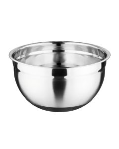 Vogue Stainless Steel Mixing Bowl with Silicone Base 5Ltr
