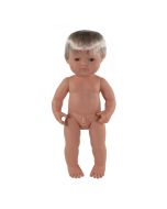 Anatomically Correct Baby Doll Caucasian Boy Blonde 38cm